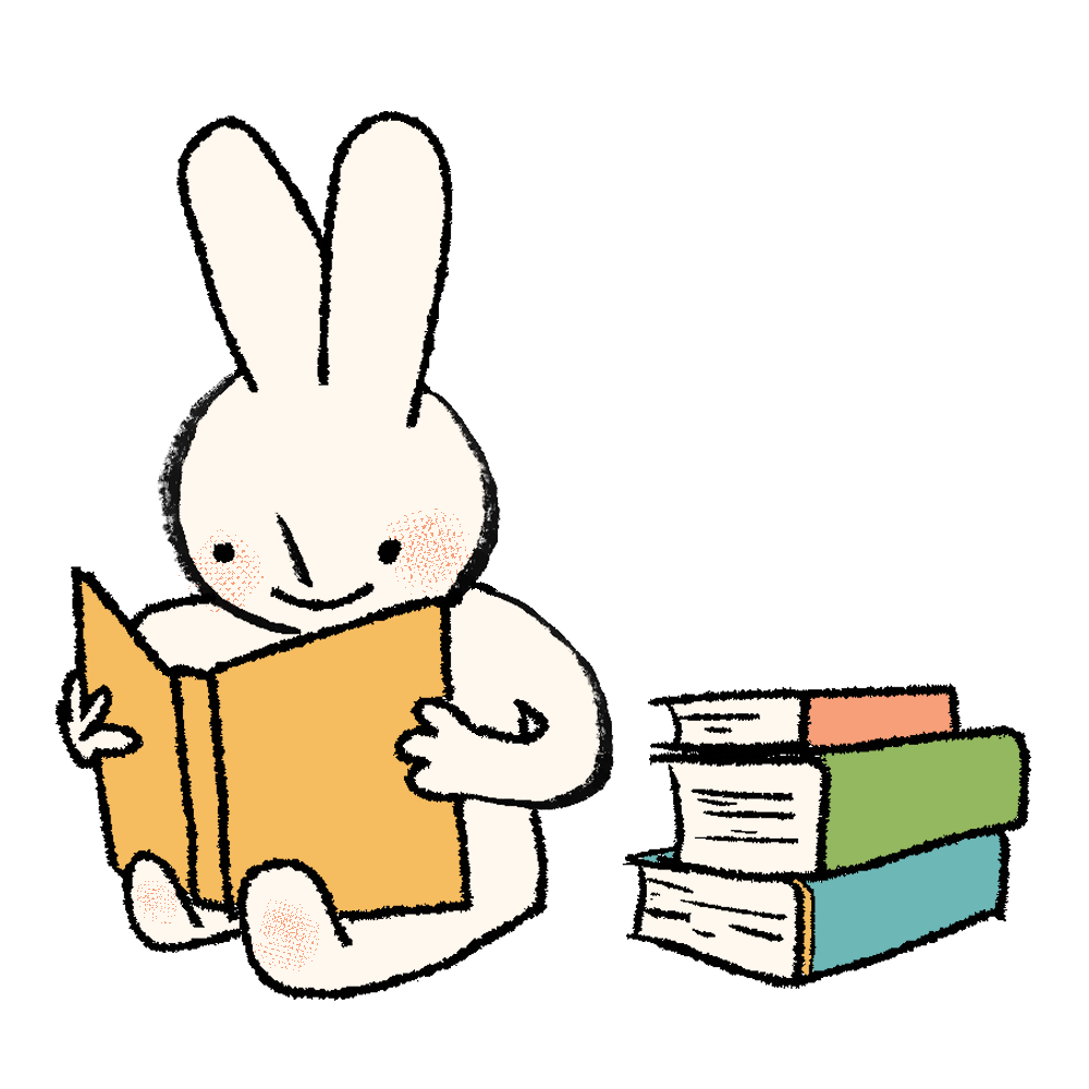 bunny drawing reading
